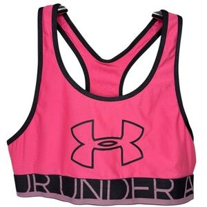 Under Armour Hot Pink and Black Crossback Mid Style Sports Bra Size XS